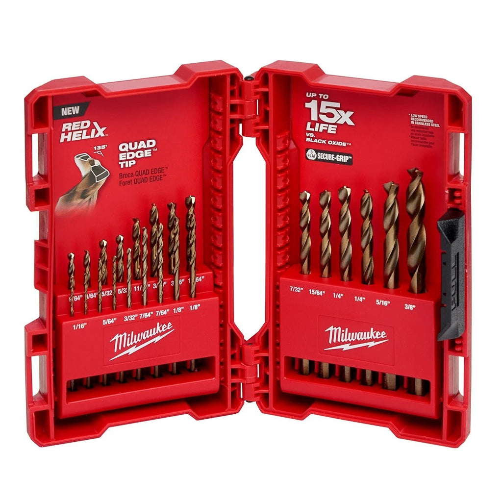 M.A.M Auto Parts Milwaukee 48-89-2338 Helix Drill Bit Set - Red (23 Piece) - Twist Drill Bits Milwaukee Tools