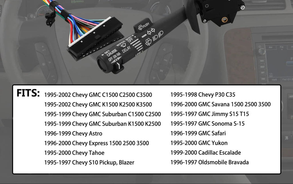 M.A.M Auto Parts Multi-Function Combination Switch Gray for | 1995-2002 Chevy Trucks GM #26100985 - Motor Vehicle Controls Auto Parts