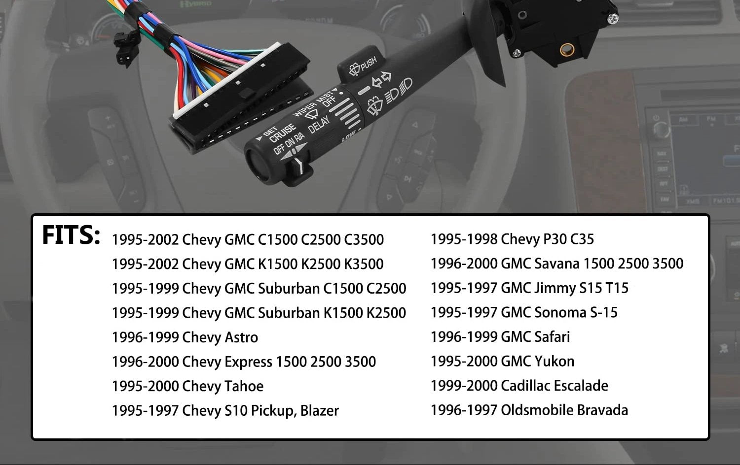 M.A.M Auto Parts Multi-Function Combination Switch Gray for | 1995-2002 Chevy Trucks GM #26100985 - Motor Vehicle Controls Auto Parts