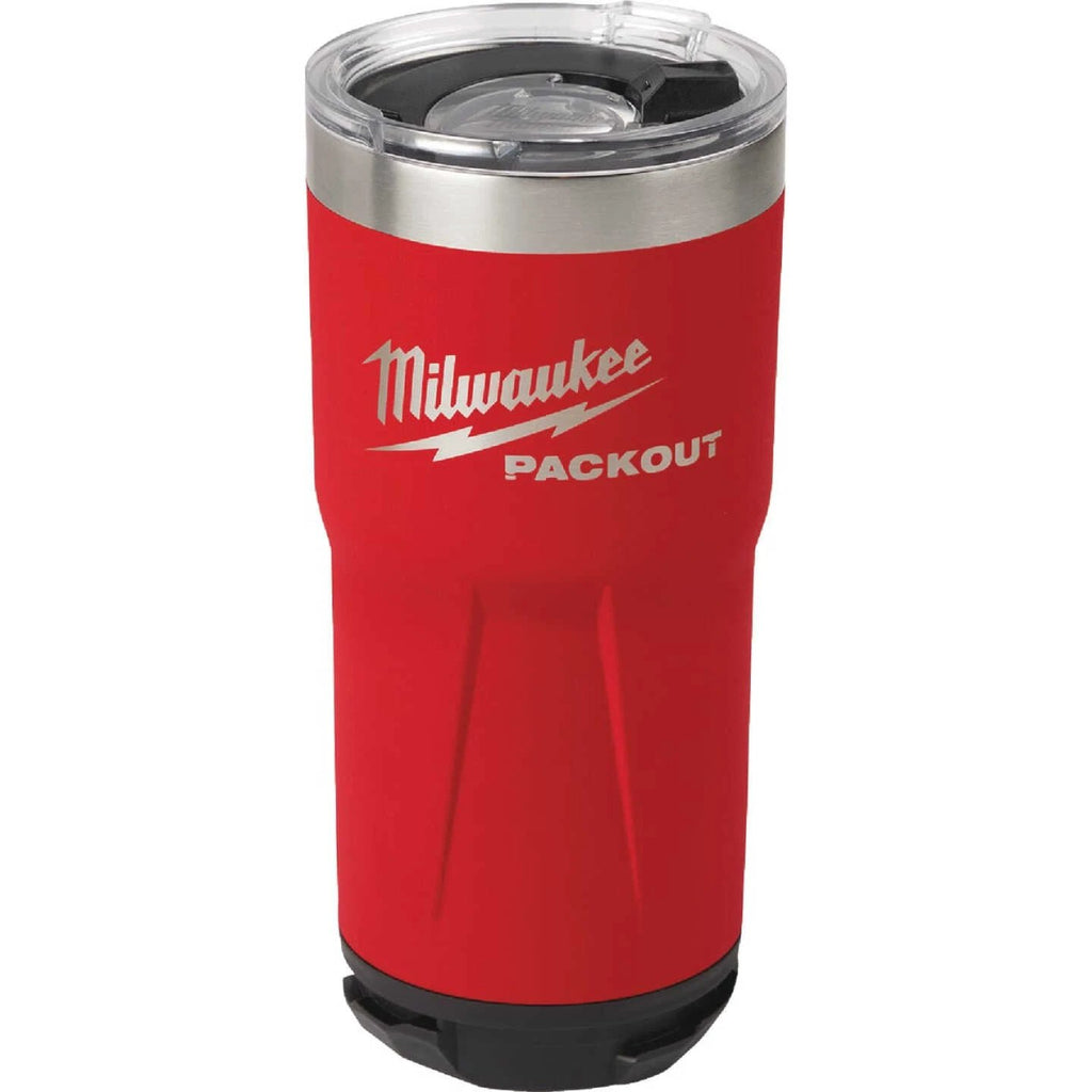 M.A.M Auto Parts Milwaukee 48-22-8392R PACKOUT 20 oz. Red Insulated Tumbler Mug Coffee Cup - Tumblers Milwaukee Tools