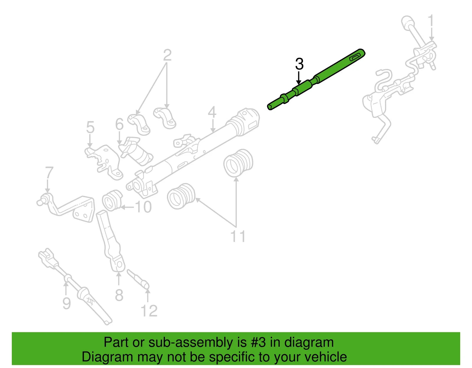 M.A.M Auto Parts Genuine Ford Upper Shaft F2UZ-3524-A - Steering Columns Auto Parts