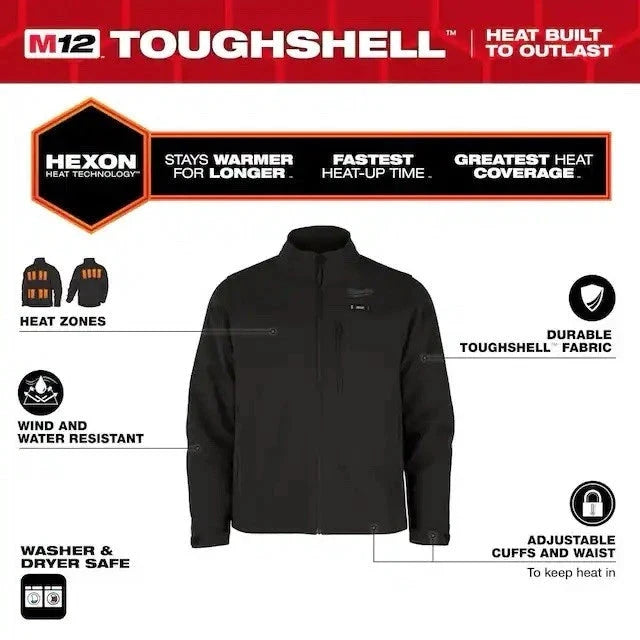 M.A.M Auto Parts Milwaukee Tool M100b-21L Men's Heated Jacket, Black, Heats 3 To 12 Hours , 12 - Coats & Jackets heated outerwear