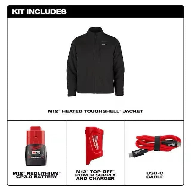M.A.M Auto Parts Milwaukee Tool M100b-21L Men's Heated Jacket, Black, Heats 3 To 12 Hours , 12 - Coats & Jackets heated outerwear