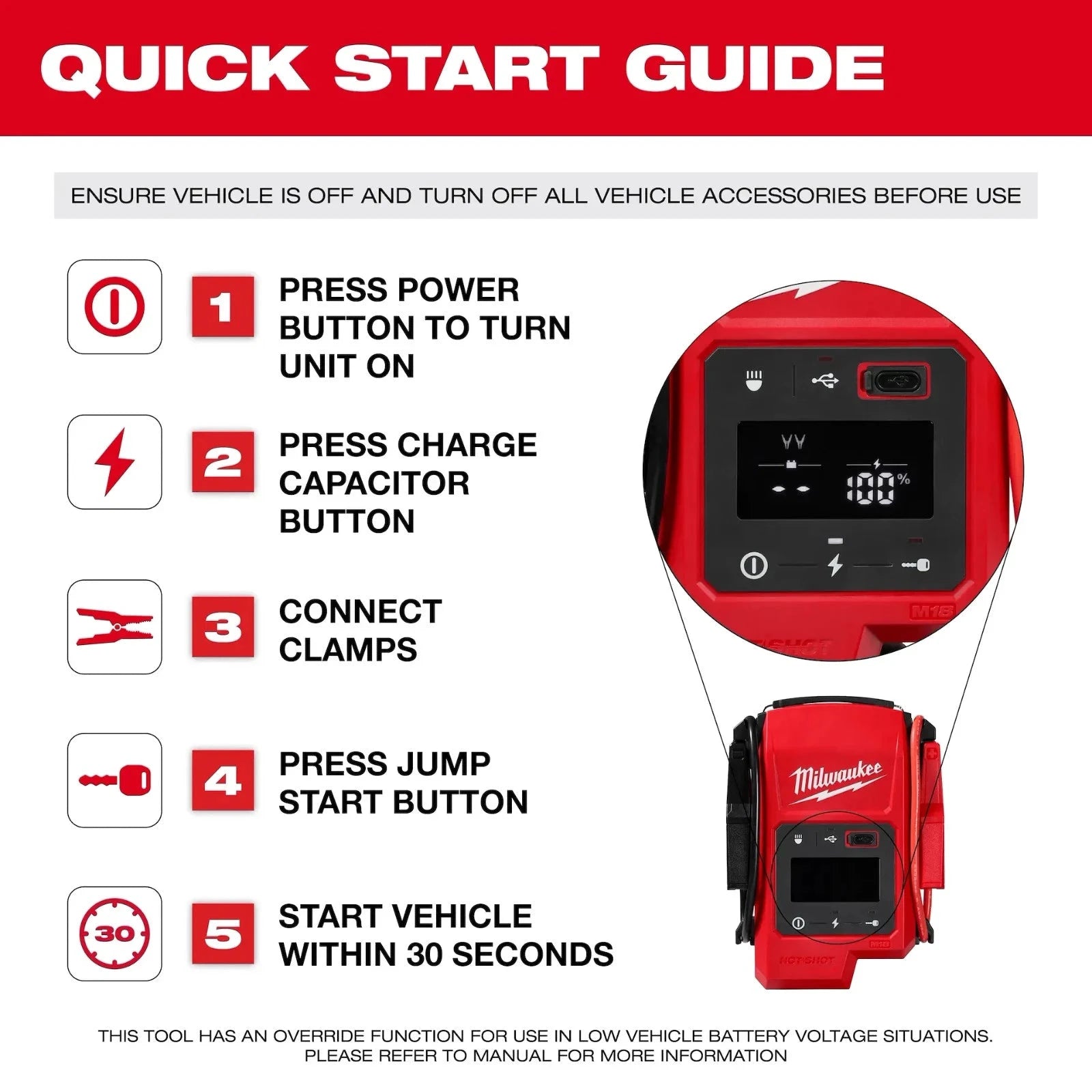 M.A.M Auto Parts Milwaukee M18 3841-20 Hot Shot Jump Starter - Vehicle Jump Starters jump box