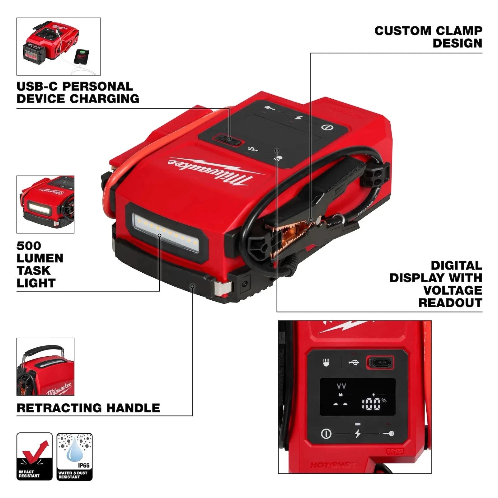 M.A.M Auto Parts Milwaukee M18 3841-20 Hot Shot Jump Starter - Vehicle Jump Starters jump box