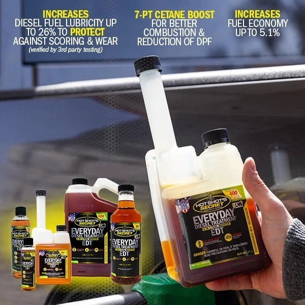 M.A.M Auto Parts Hot Shot's Secret Everyday Diesel Treatment 16 Oz Squeeze Bottle (HSSEDT16ZS) - Complete Fuel System Cleaners diesel additives