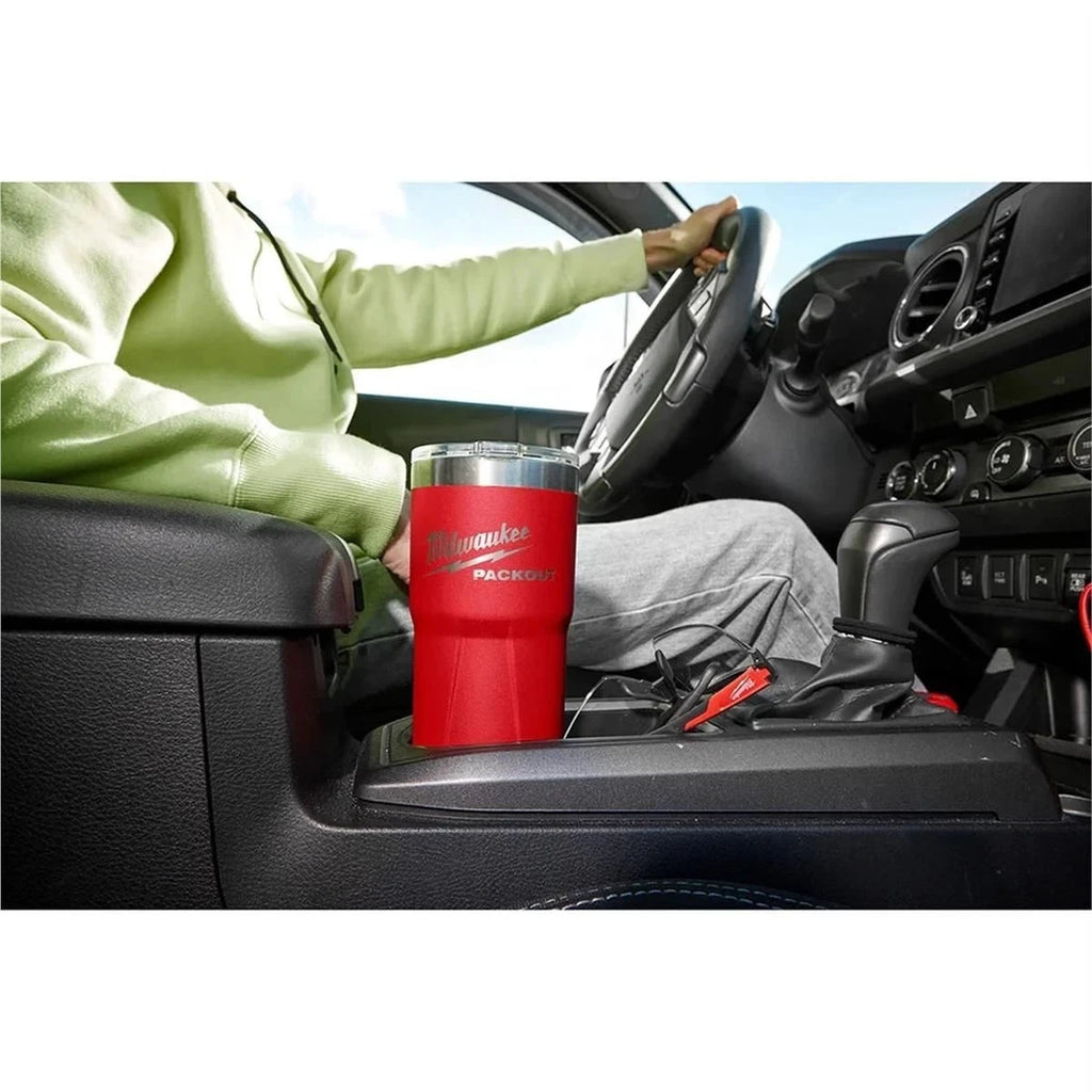 M.A.M Auto Parts Milwaukee 48-22-8392R PACKOUT 20 oz. Red Insulated Tumbler Mug Coffee Cup - Tumblers Milwaukee Tools