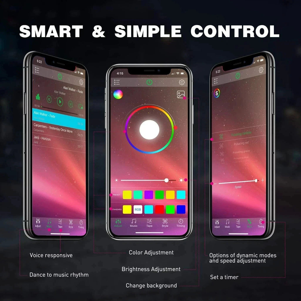 M.A.M Auto Parts Nilight 4 pods RGB LED Rock Lights Kit Underbody Lights w/ Remote for Truck ATV - Light Bars ATV/UTV ACCESSORIES