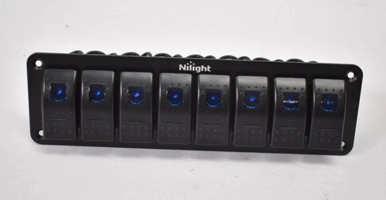 M.A.M Auto Parts NiLight Aluminum Rocker Toggle Switch Panel Dash 5 Pin On/Off For Rear Light Bar - Light Bars ATV/UTV ACCESSORIES