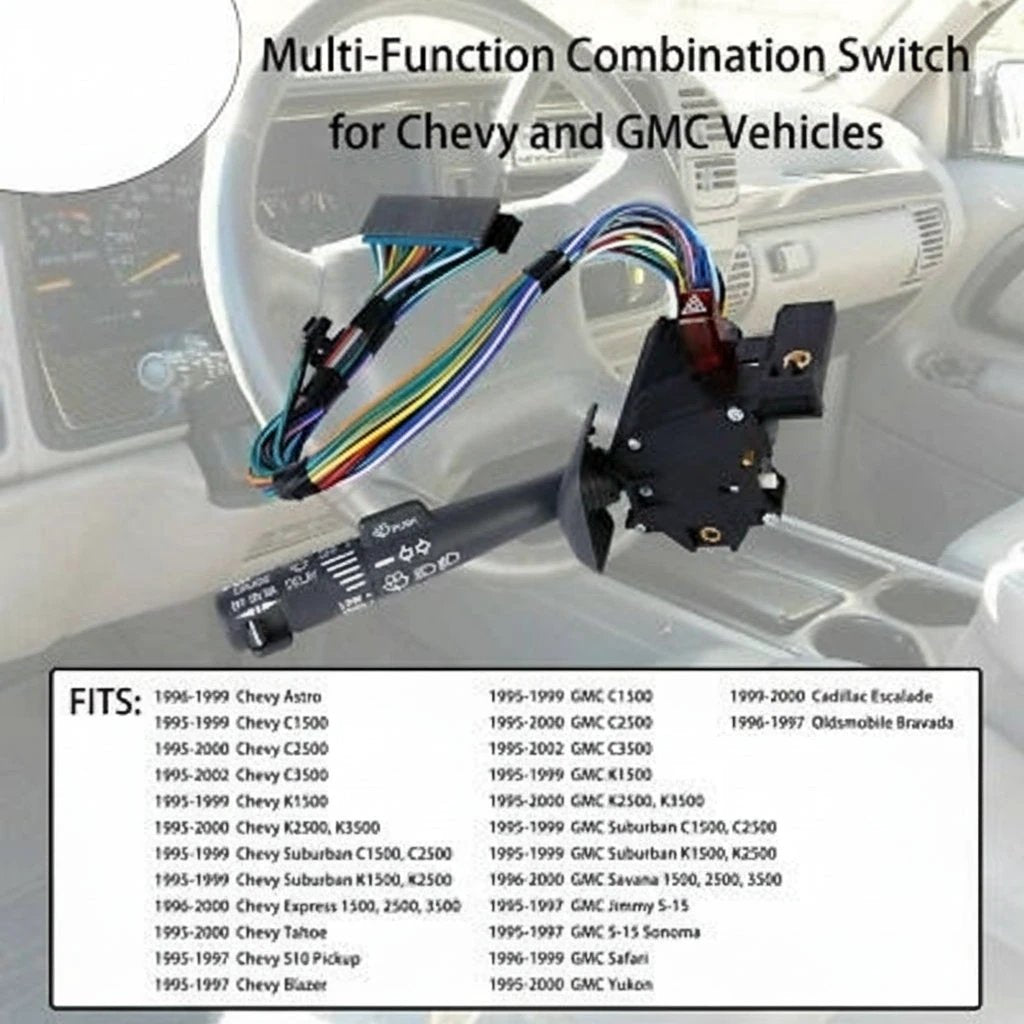 M.A.M Auto Parts Multi-Function Combination Switch Gray for | 1995-2002 Chevy Trucks GM #26100985 - Motor Vehicle Controls Auto Parts